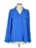 Assorted Brands 100% Polyester Blue Long Sleeve Blouse Size L - photo 1
