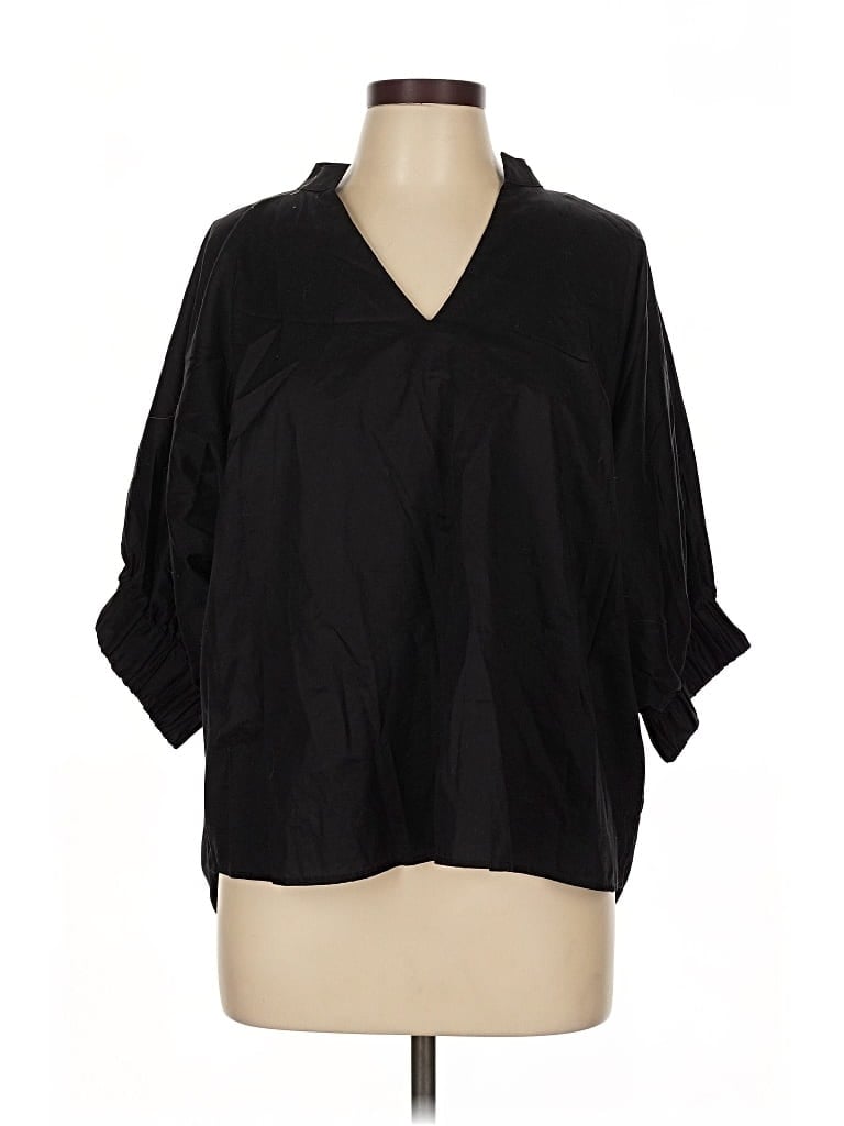 Pre-owned Harshman 3/4 Sleeve Blouse In Black