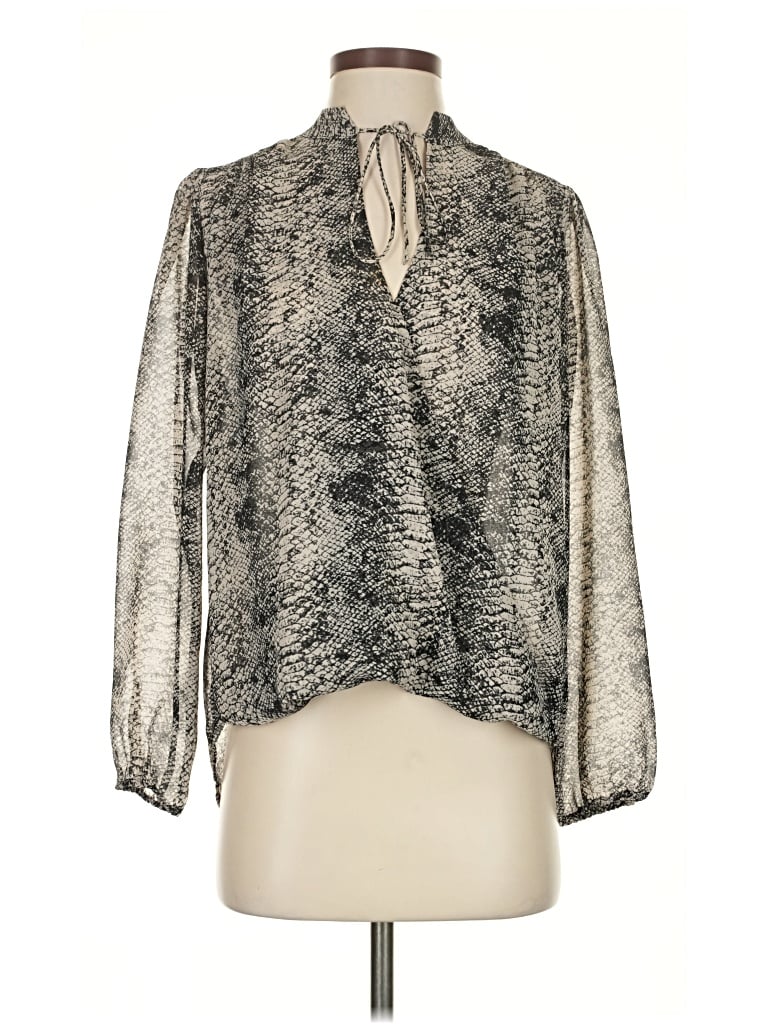 Pre-owned Veronica M 3/4 Sleeve Blouse In Silver