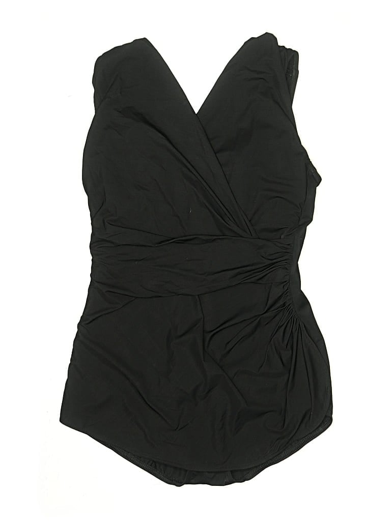Pre-owned Lands' End One Piece Swimsuit In Black
