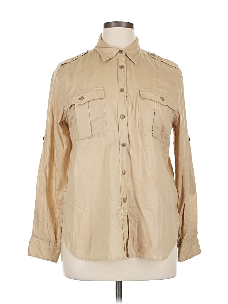 Pre-owned Polo Ralph Lauren Long Sleeve Button Down Shirt In Brown