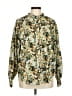 Catherine Malandrino Floral Green Long Sleeve Button-Down Shirt Size M - photo 1