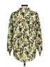 Catherine Malandrino Floral Green Long Sleeve Button-Down Shirt Size M - photo 2