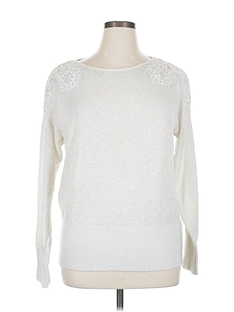 Pre-owned Elle Pullover Sweater In White