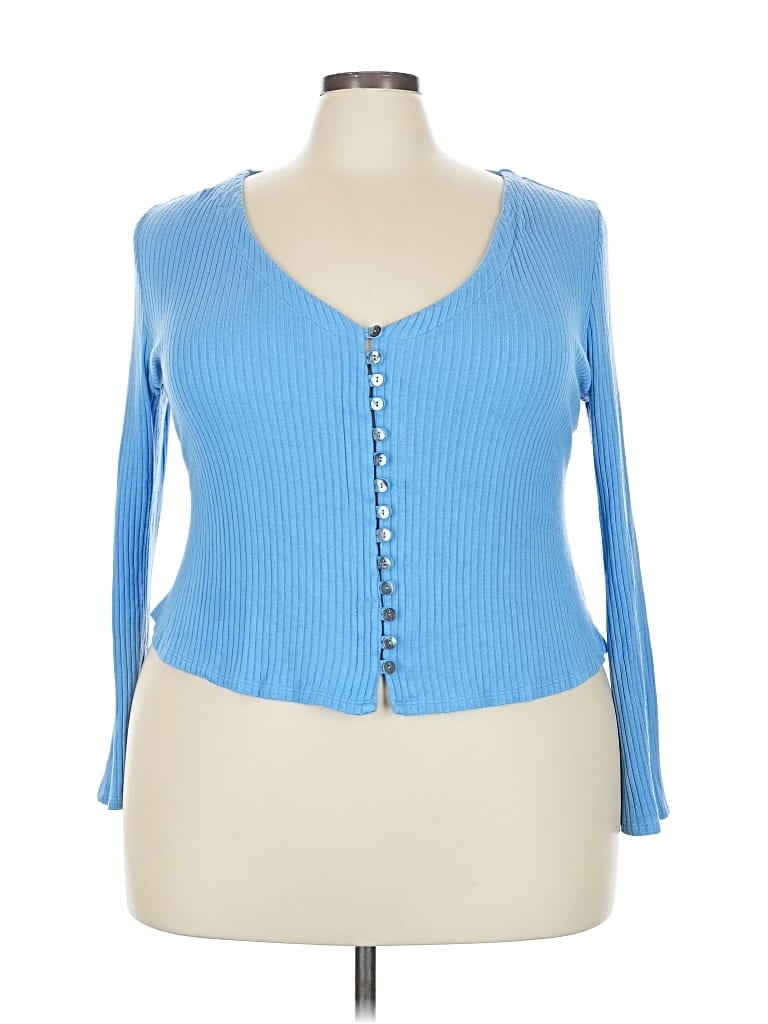 Pre-owned Reformation Long Sleeve Top Blue Sweetheart Neckline Tops