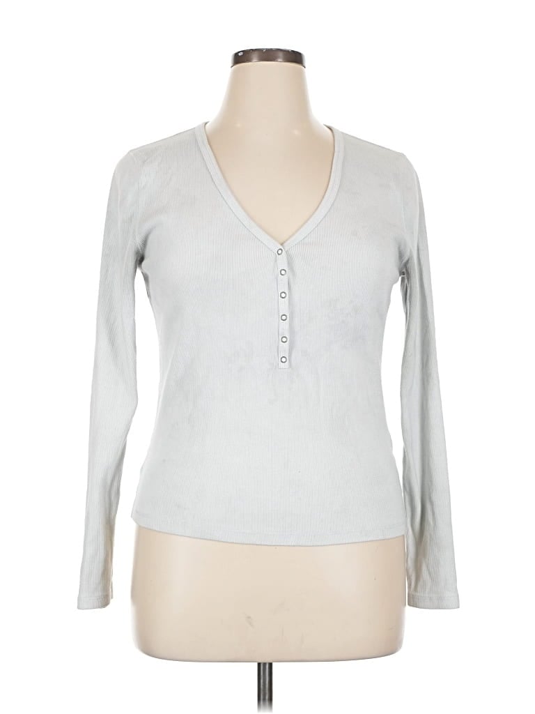 Pre-owned Abercrombie & Fitch Long Sleeve T-shirt In Silver