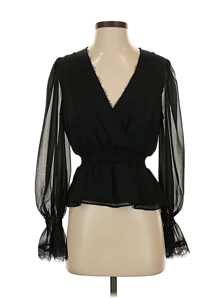 Express 3/4 Sleeve Blouse In Black
