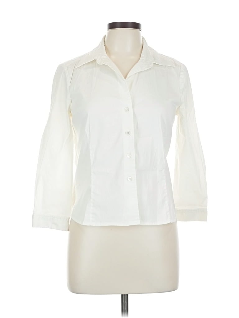 THE LIMITED Pre-owned 3/4 Sleeve Button Down Shirt In White