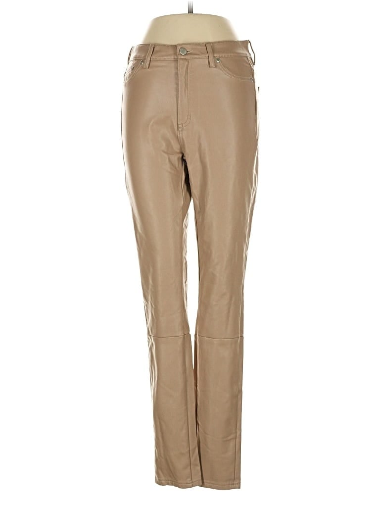Pre-owned 7 For All Mankind Faux Leather Pants In Brown