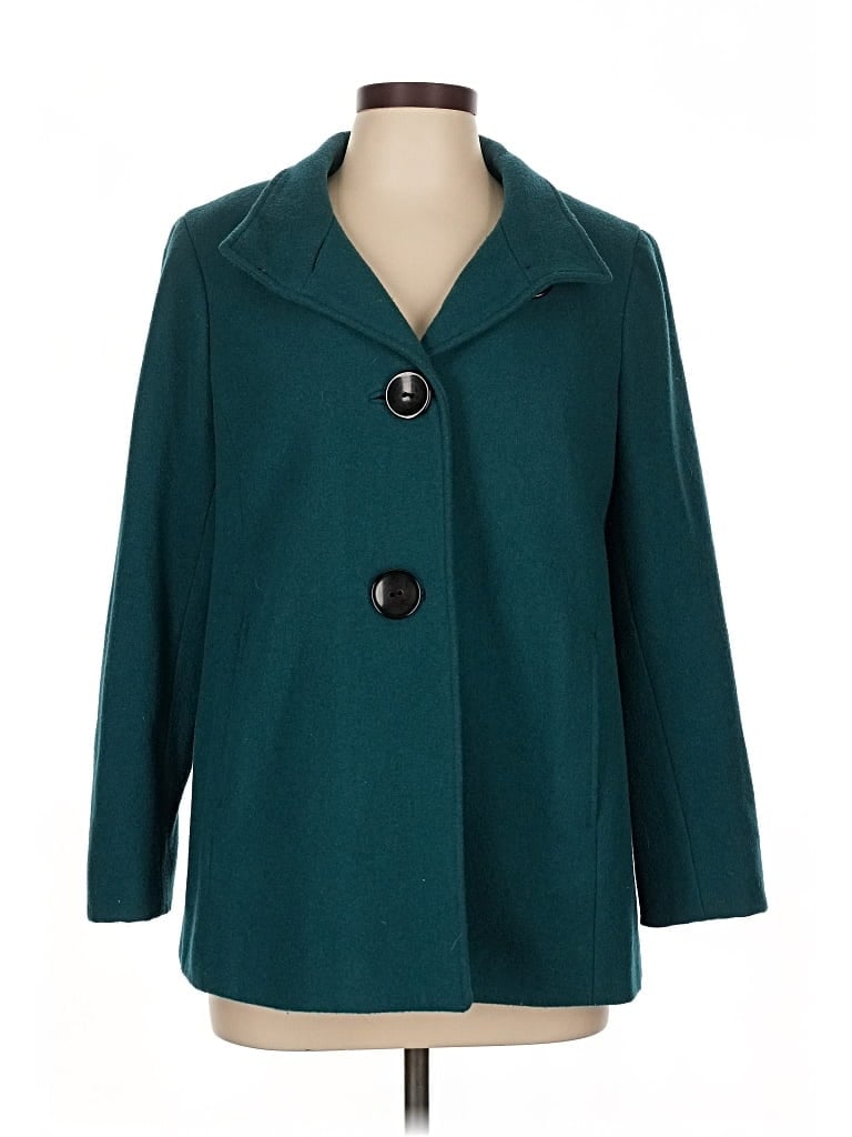 Pre-owned Merona Wool Coat In Blue