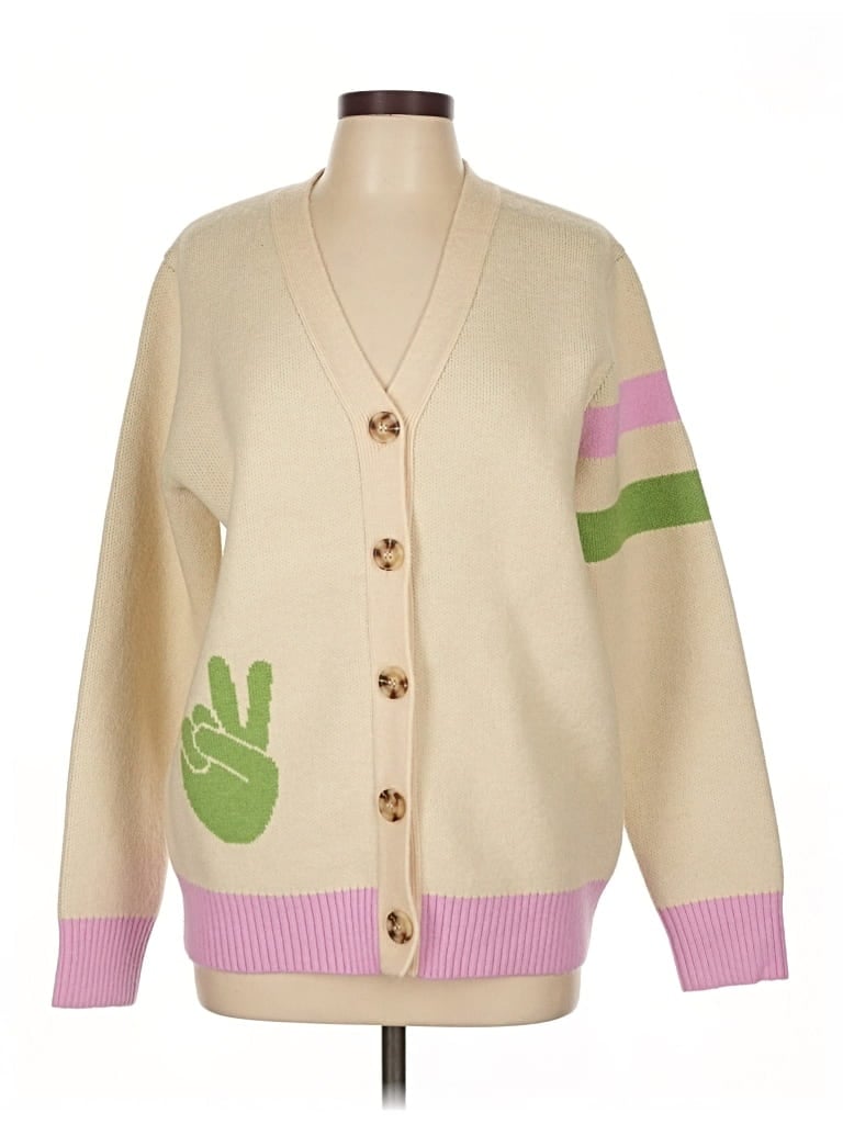 Pre-owned Unbranded Cardigan Sweater In White