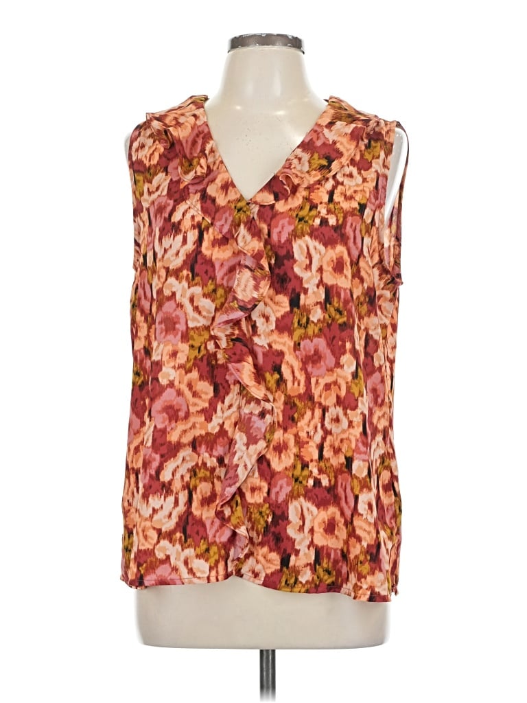 Pre-owned Cece Sleeveless Blouse In Burgundy