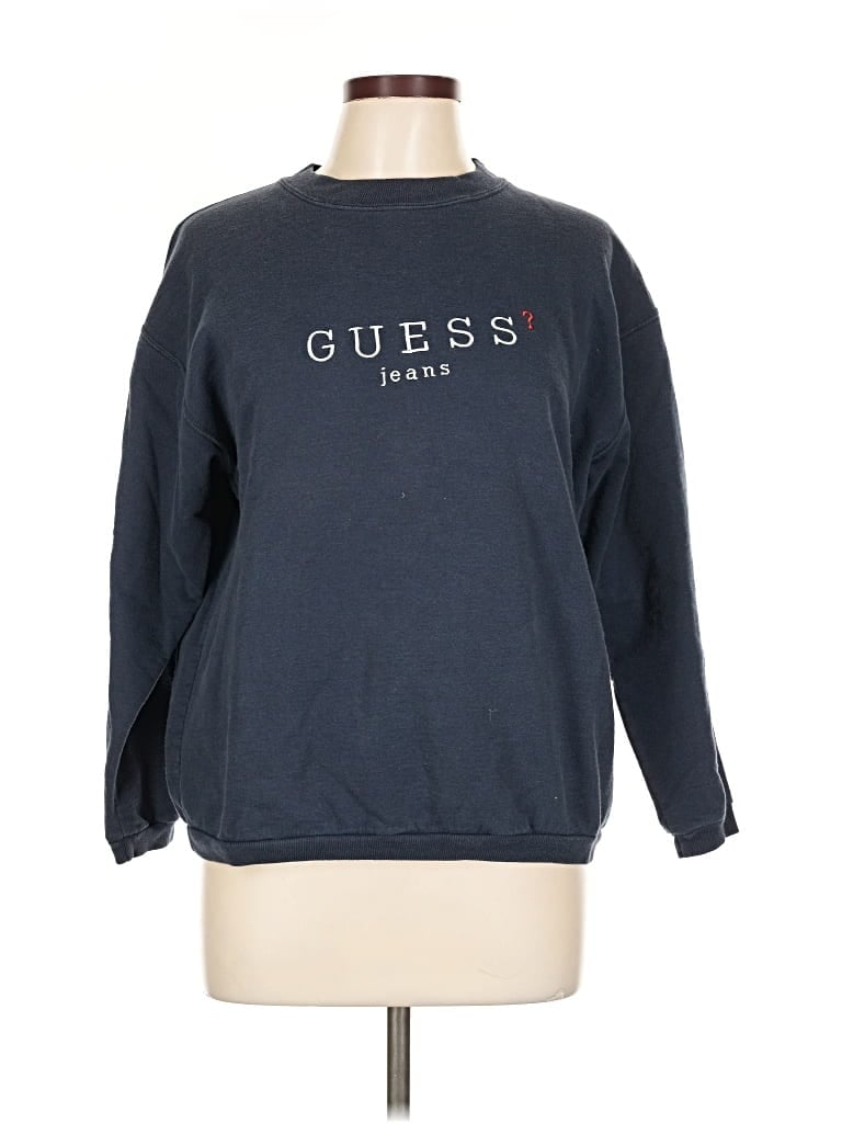 Pre-owned Guess Long Sleeve T-shirt In Blue