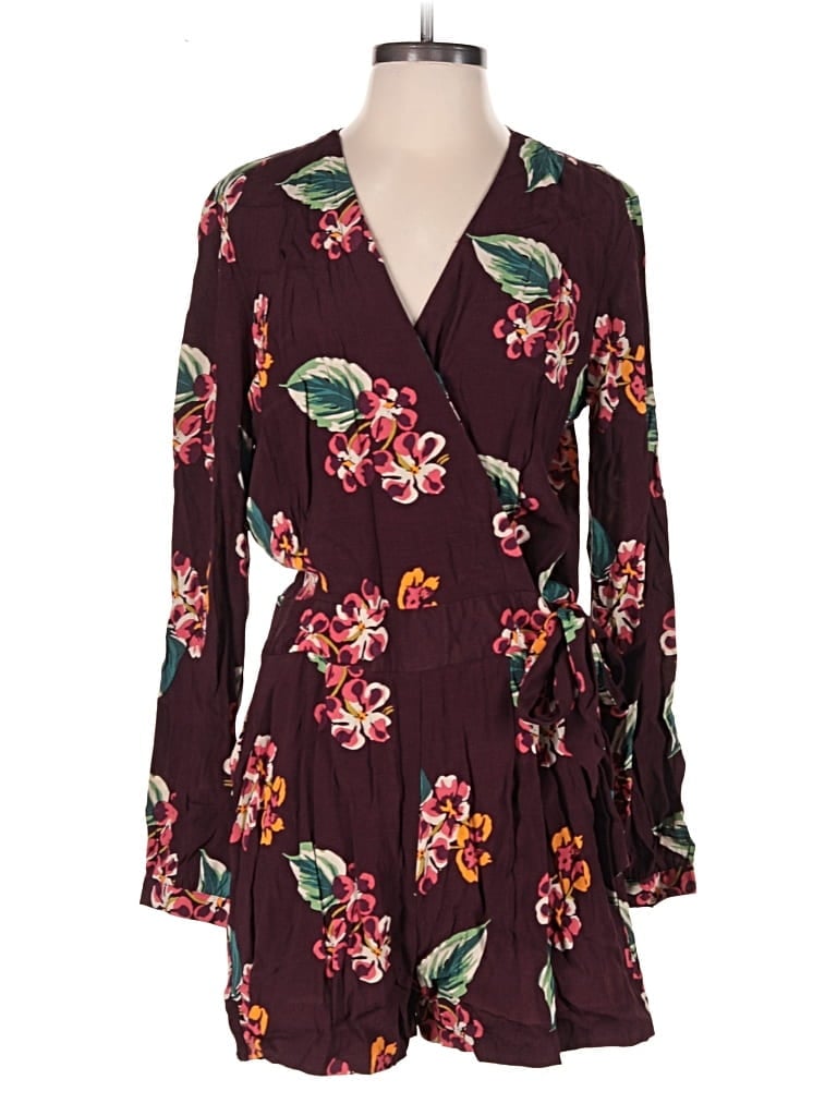 Pre-owned Ann Taylor Loft Romper In Burgundy