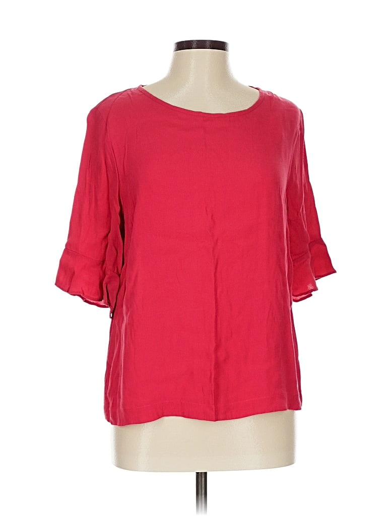 Pre-owned Gentle Fawn Short Sleeve Blouse In Red