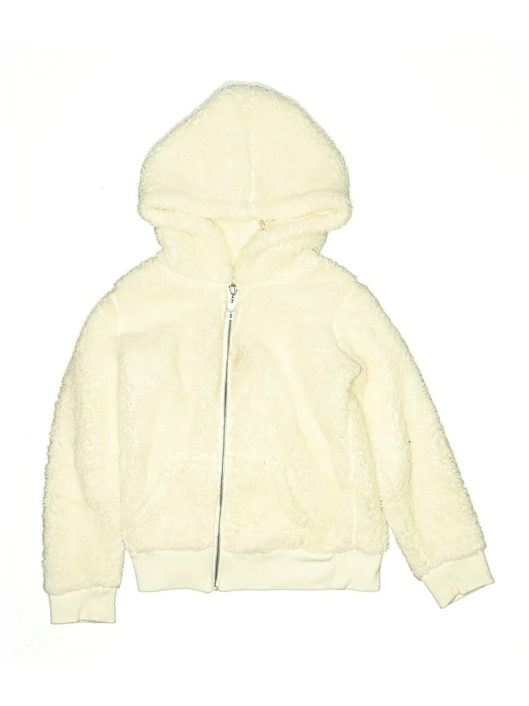 Pre-owned Roxy Kids' Zip Up Hoodie In White