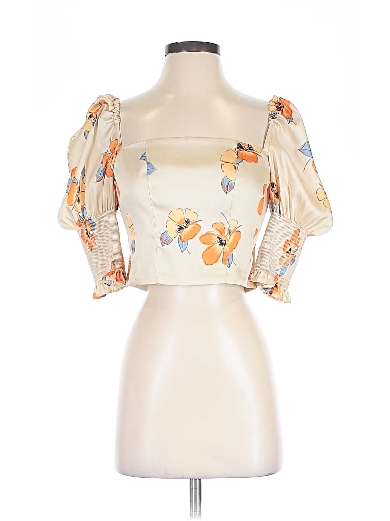 Pre-owned Nicholas Short Sleeve Blouse In White