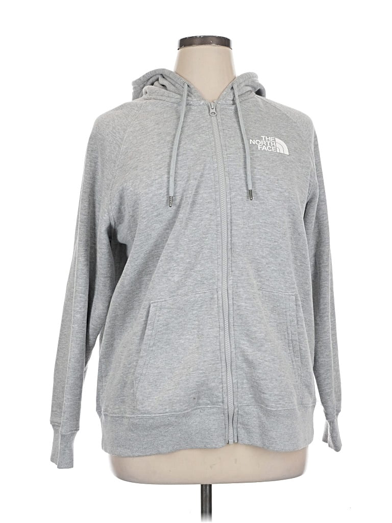 Pre-owned The North Face Zip Up Hoodie In Silver