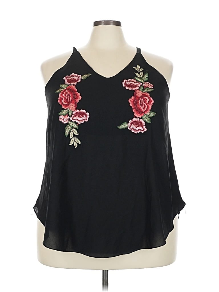 Pre-owned Hem & Thread Sleeveless Blouse In Black