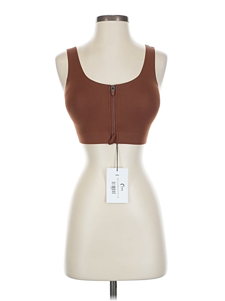 Pre-owned Zyia Active Tank Top Brown Strapless Neckline Tops