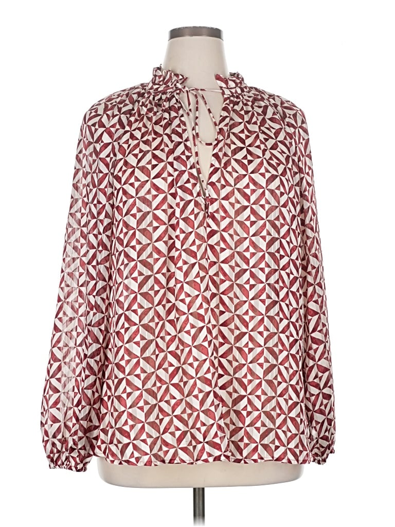 Pre-owned H&m Long Sleeve Blouse In Red
