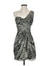 Max and Cleo 100% Polyester Animal Print Silver Cocktail Dress Size 4 - photo 1