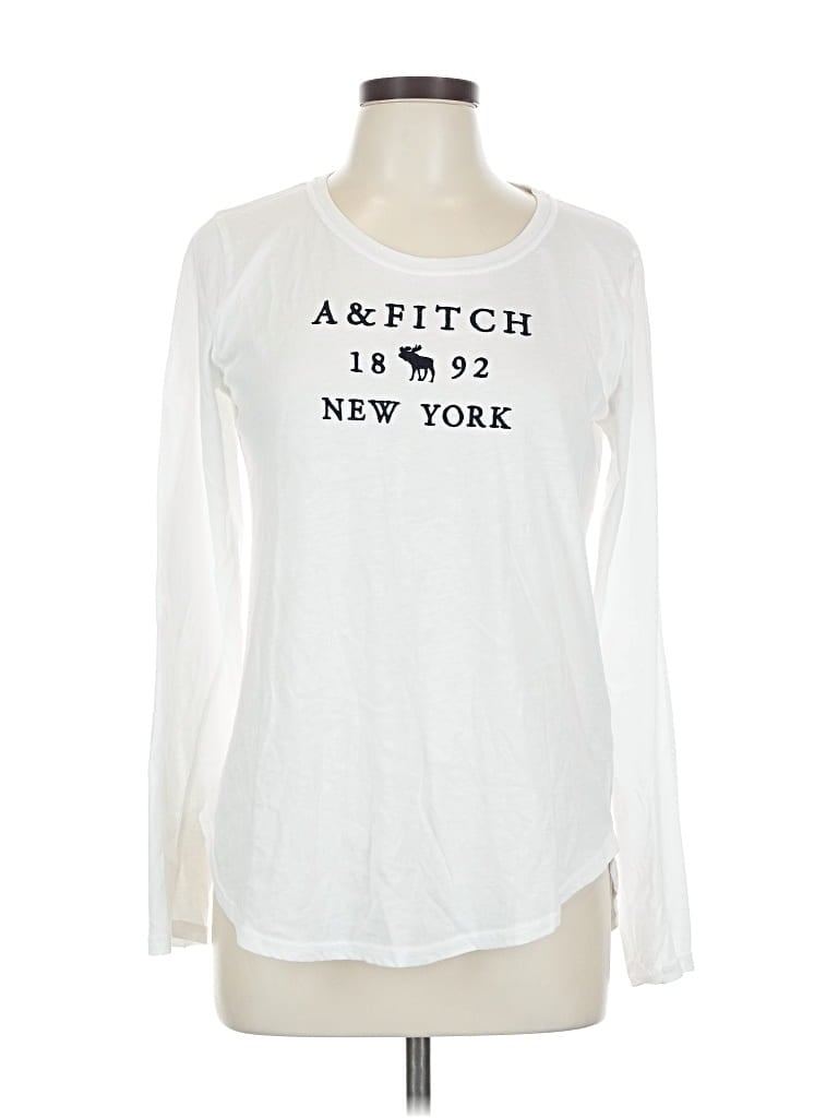 Pre-owned Abercrombie & Fitch Long Sleeve T-shirt In White