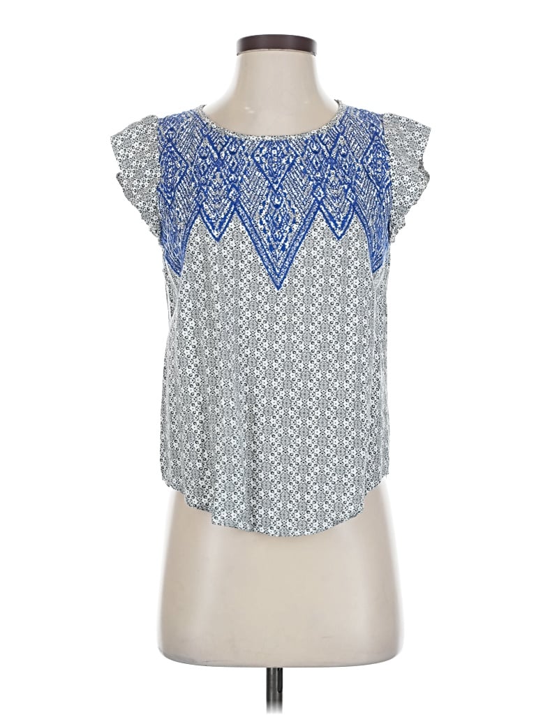 Pre-owned Thml Short Sleeve Blouse In Blue