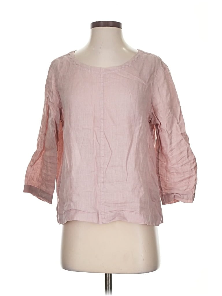 Pre-owned Nicole Miller 3/4 Sleeve Blouse In Pink