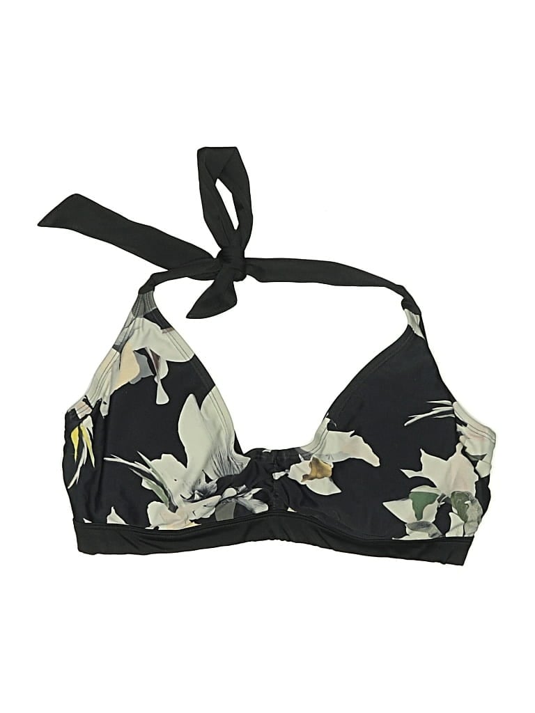 Pre-owned Athleta Swimsuit Top Black Floral Pattern Swimwear