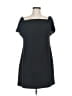 Charles Henry Solid Black Casual Dress Size M - photo 1