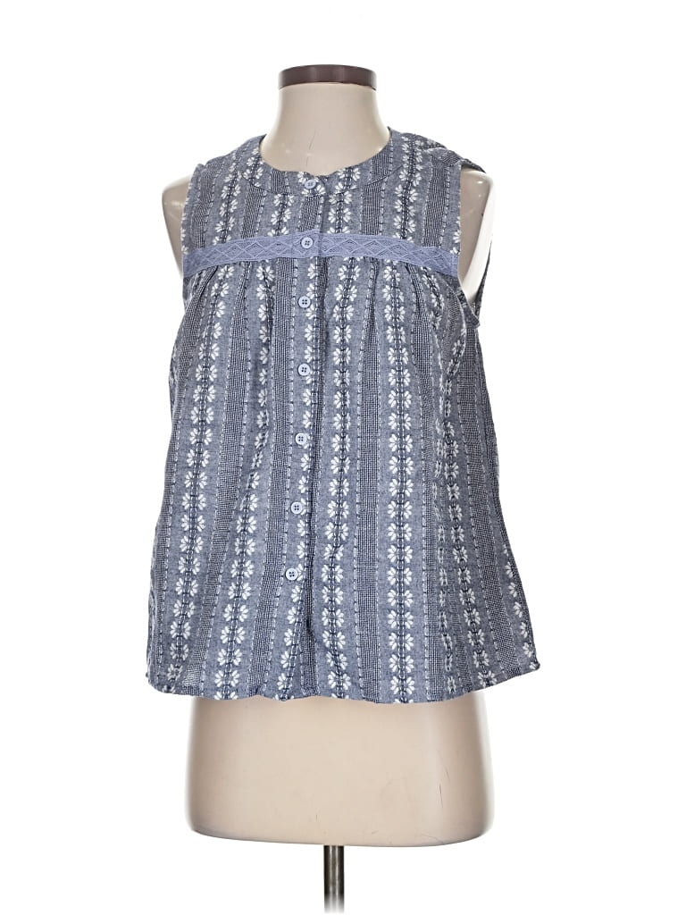 Pre-owned Emmie Rose Sleeveless Blouse In Blue