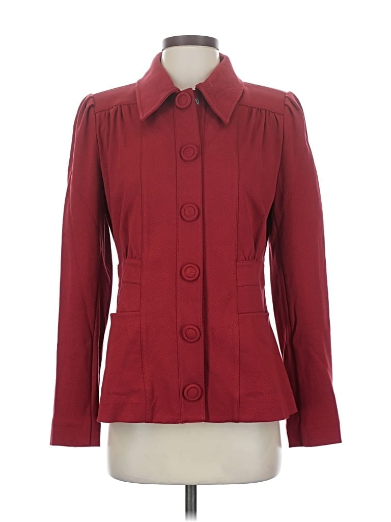 Pre-owned Cabi Blazer Jacket In Burgundy