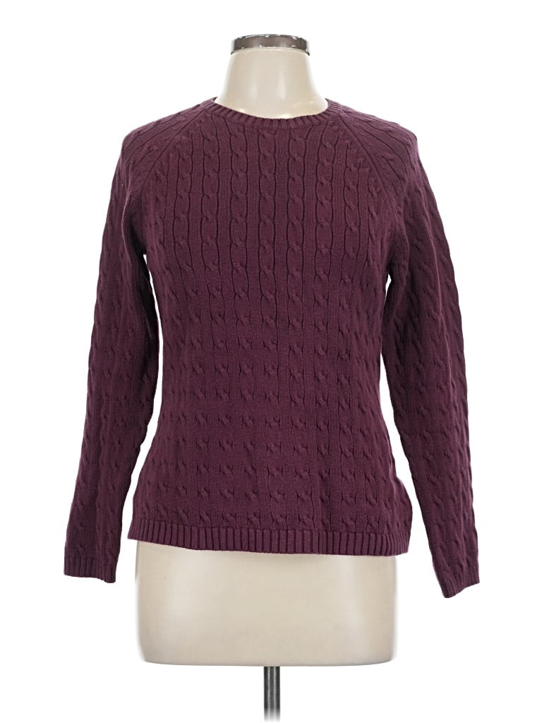 Pre-owned Tommy Hilfiger Pullover Sweater In Burgundy
