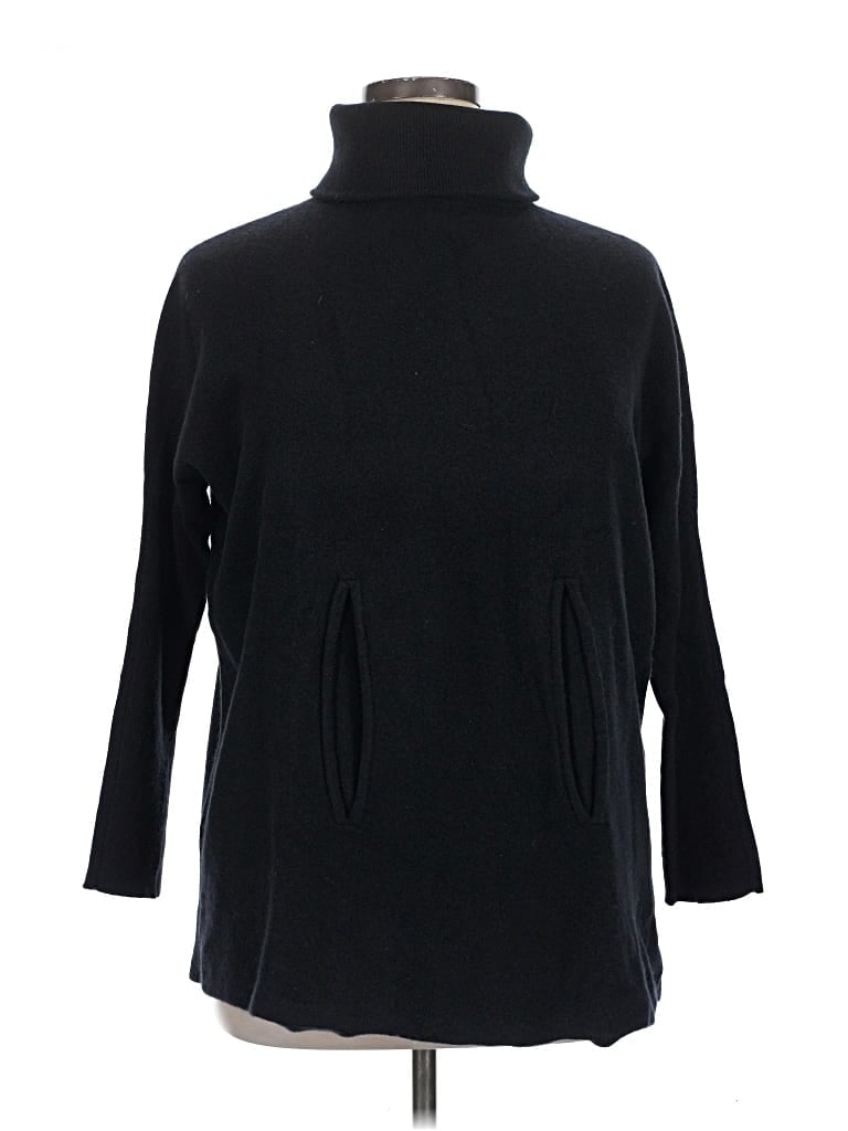 Pre-owned Garnet Hill Wool Pullover Sweater In Black