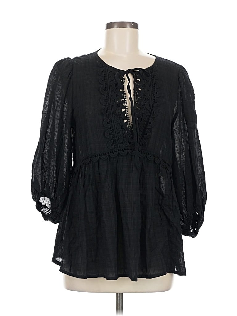MAX STUDIO Pre-owned Long Sleeve Blouse In Black