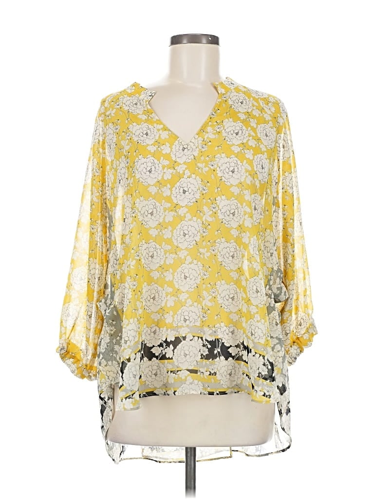Pre-owned Cabi 3/4 Sleeve Blouse In Yellow