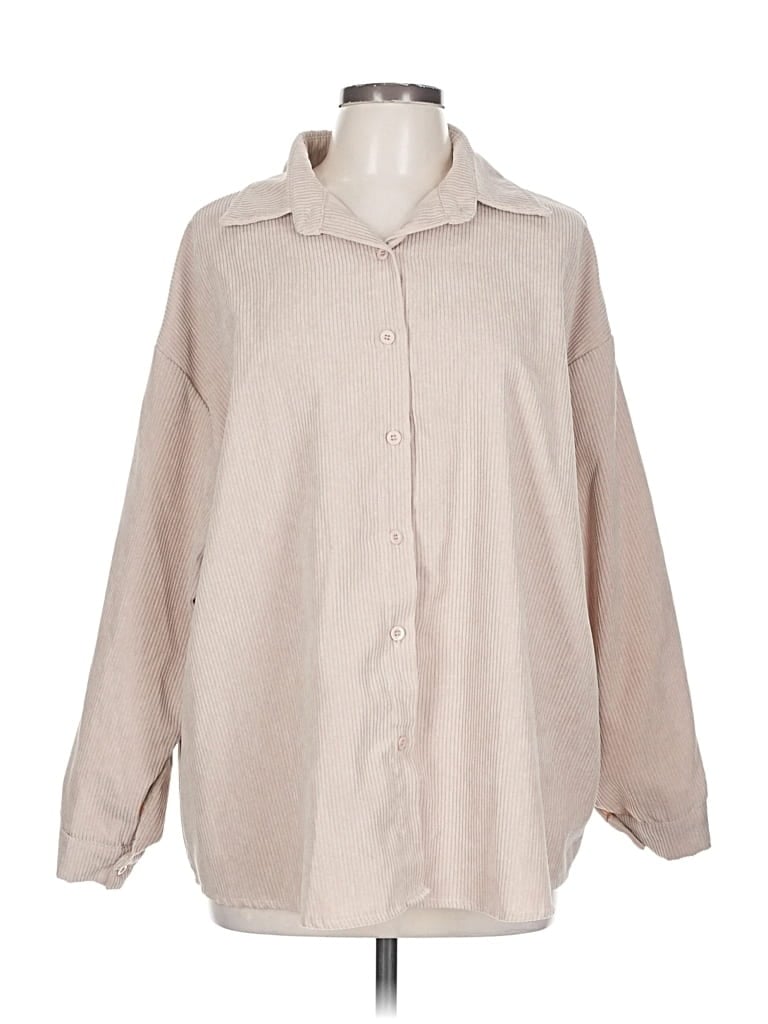 Pre-owned Unbranded Long Sleeve Button Down Shirt In Brown