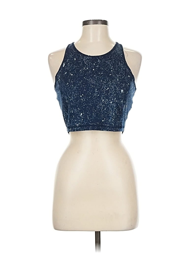 Pre-owned Lucy Tank Top Blue Halter Neckline Tops