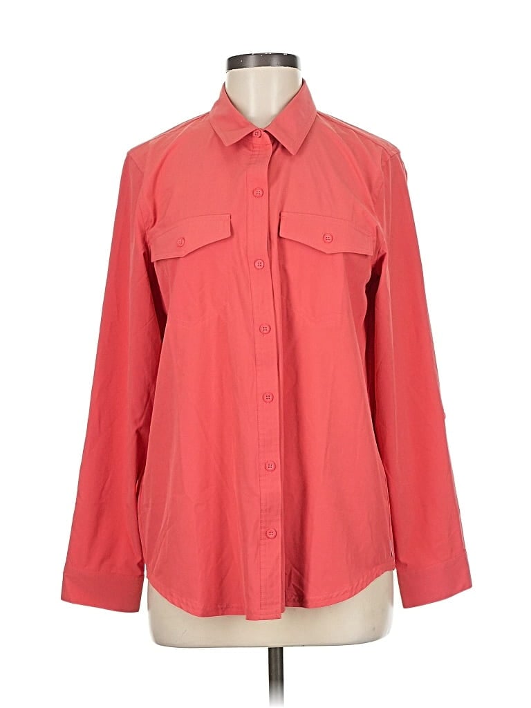 Pre-owned Eddie Bauer Long Sleeve Blouse In Red