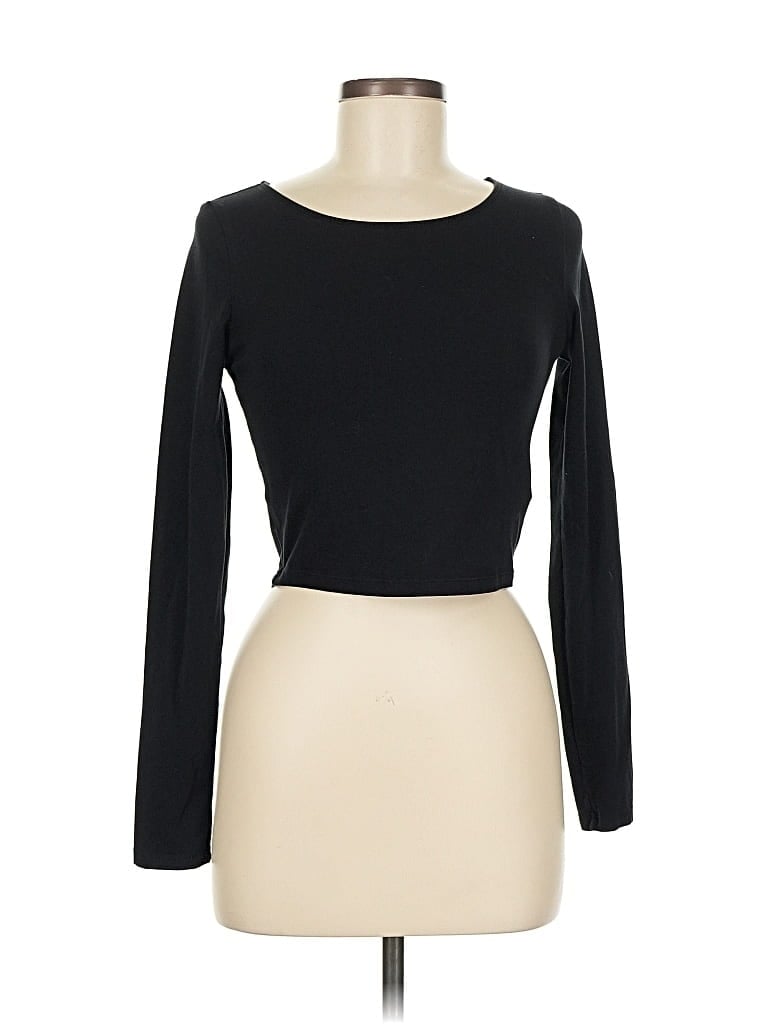 Pre-owned Forever 21 Long Sleeve T-shirt In Black