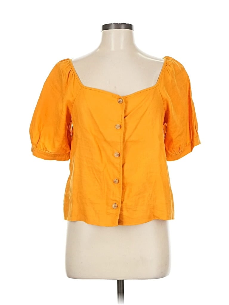 Pre-owned Everlane Short Sleeve Blouse In Orange