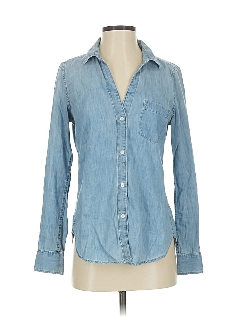 Pre-owned Gap Long Sleeve Button Down Shirt In Blue