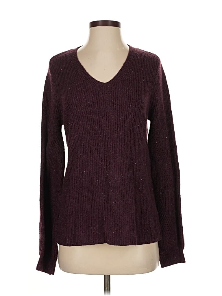 Pre-owned Jjill Pullover Sweater In Burgundy