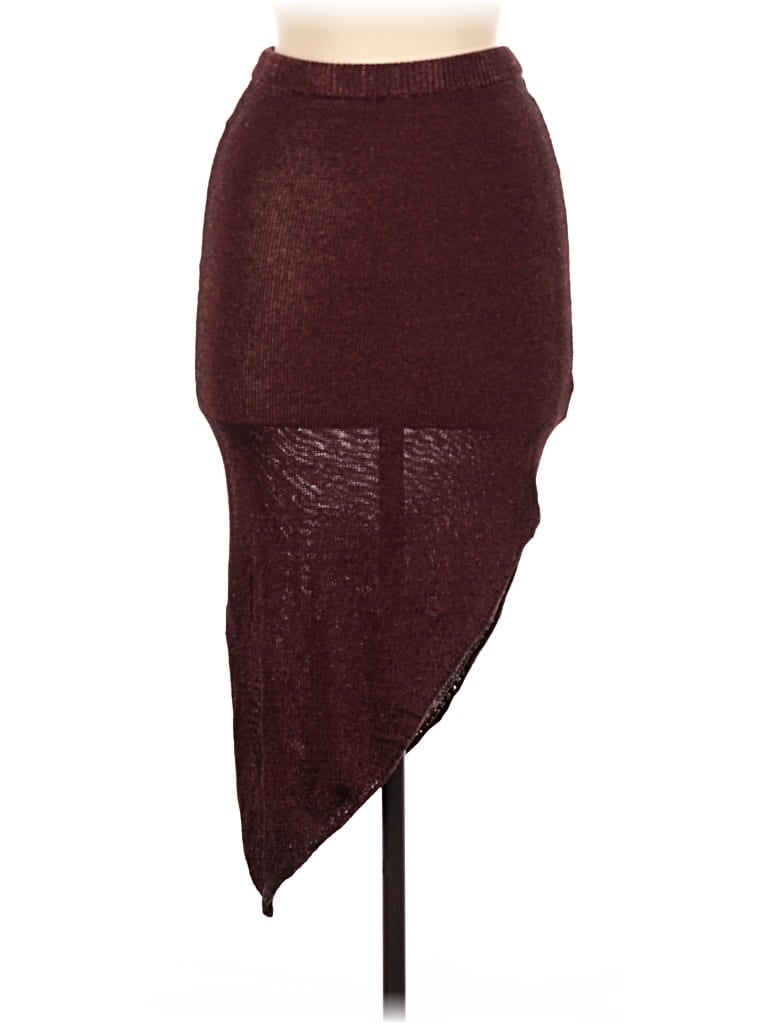 Pre-owned Boohoo Casual Skirt In Burgundy