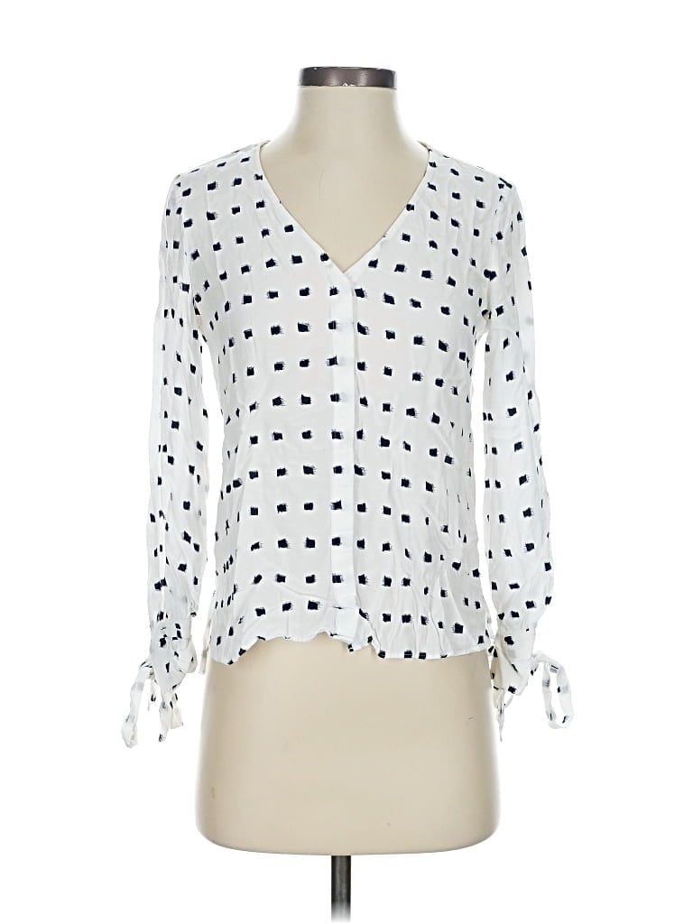 Pre-owned Massimo Dutti 3/4 Sleeve Blouse In White