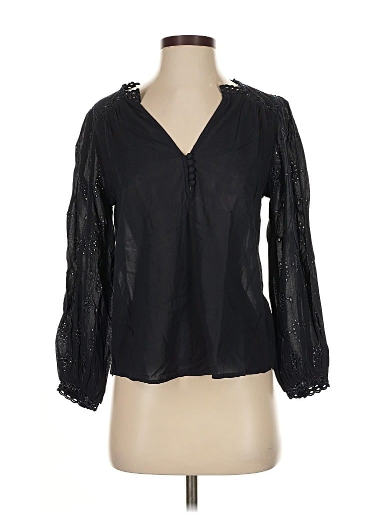 Pre-owned Velvet By Graham & Spencer 3/4 Sleeve Blouse In Black