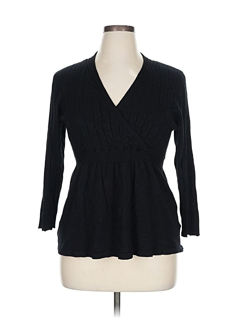 Pre-owned 212 Collection 3/4 Sleeve Blouse In Black