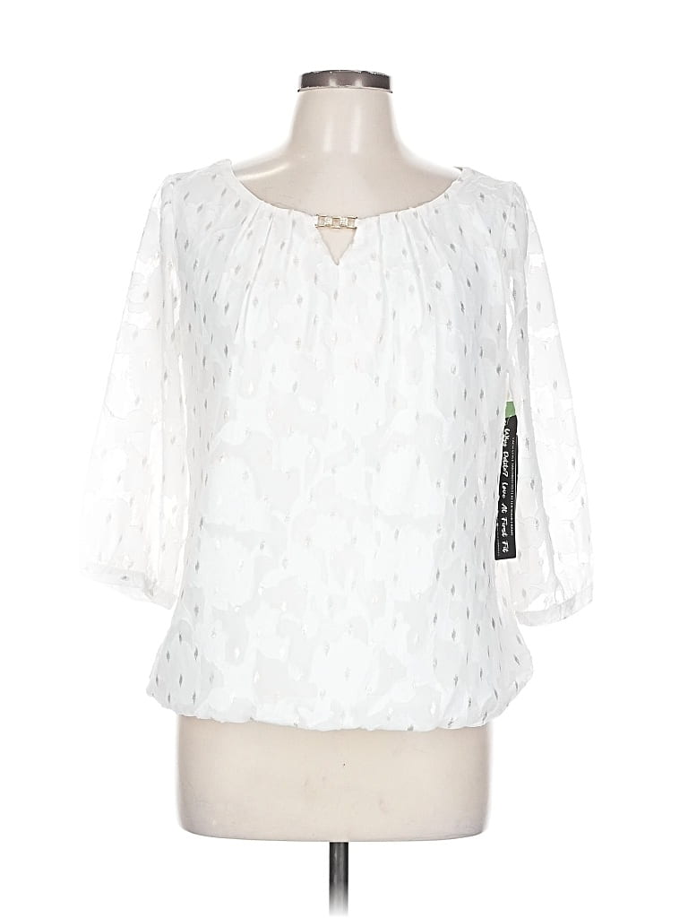 Sara Michelle 3/4 Sleeve Blouse In White