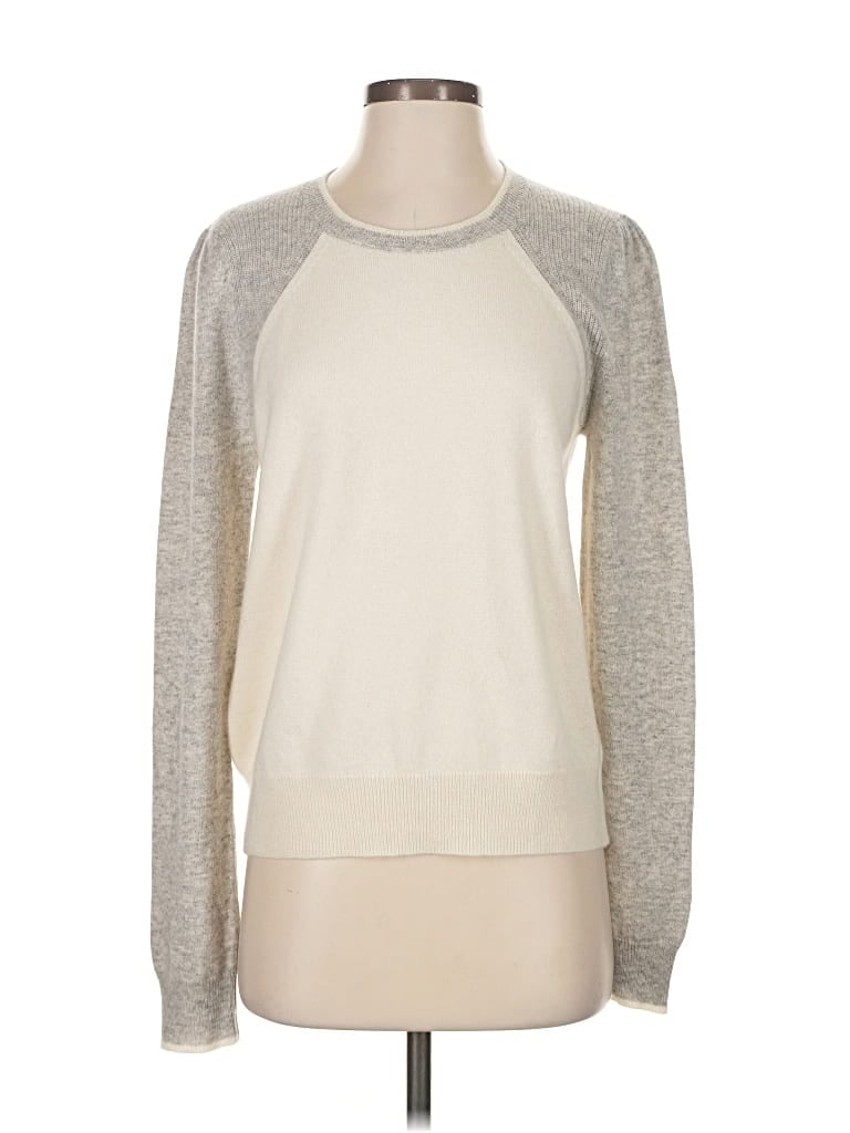 Pre-owned Veronica Beard Cashmere Pullover Sweater In White